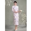 Compound Velvet Young Long Seven-quarter-sleeved Cheongsam Autumn and Winter New Improved Chinese Daily Slim Cheongsam
