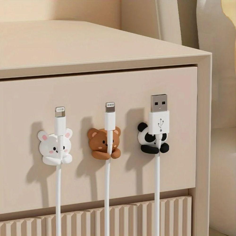 Cute Animal Design Cable Clip Self-Adhesive Cord Winder Clip Strong Adhesive Cable Holder  USB