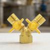 Brass 2 Way Tap Adapter Garden Irrigation 2 Way Double Tap Hose Adapter Adjustable Control Faucet Connector Adapter