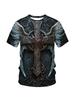 Men's Gothic Wing Cross Bohemian 3D Printed Plus Size T-Shirt- Full Body Art Graphic, Vivid Crew Neck and Short Sleeves, Summer Casual Wear, Machine