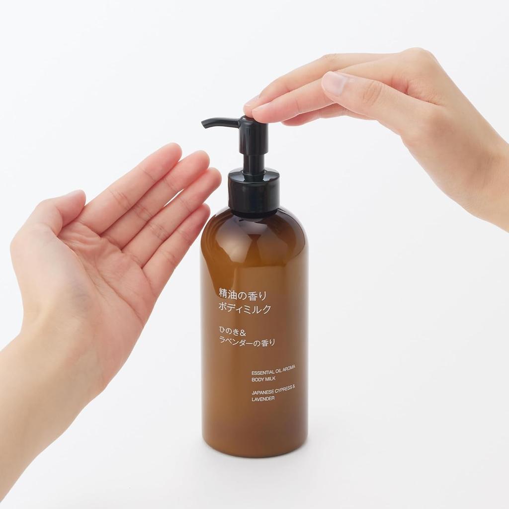MUJI Essential Oil Body Hinoki Lavender OAR56A4A Milk, & Scent, 300mL,