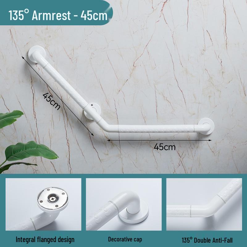 135° Anti-Slip Stainless Steel Bathroom Grab Bar for Elderly - Accessible Stair & Toilet Handrail