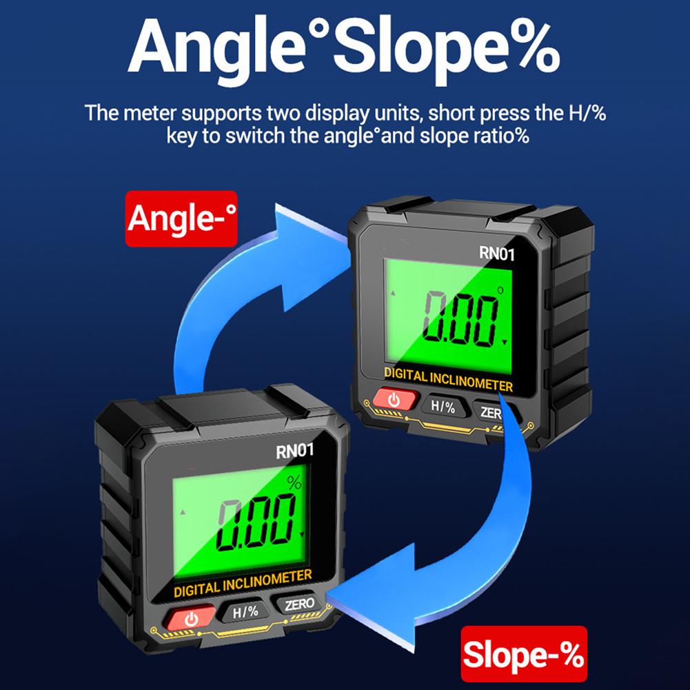 Digital Inclinometer Tiltmeter Angle Gauge 360 Degree Flip Measurement Magnetic Tilt Box Level Finder Electronic Angle Ruler
