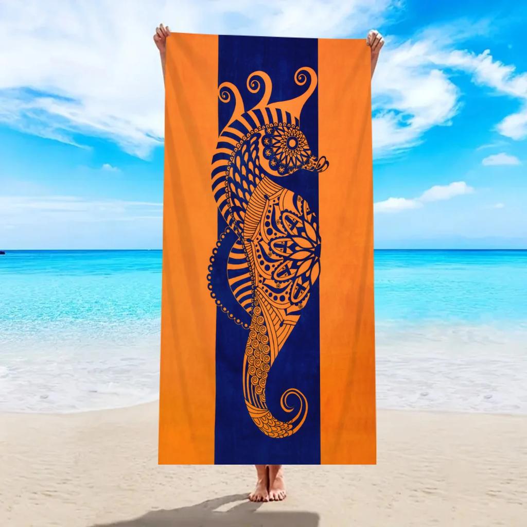 1pc Large Sized Ultra-fine Fiber Beach Towel, Quick Drying and Absorbent Multifunctional Swimming Towel, Quick Drying Beach Towe