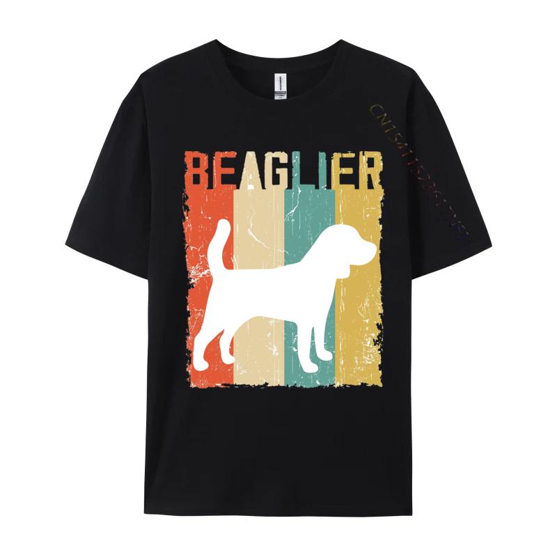 Beaglier Vintage Retro Classis Dog Tshirt Funny Shirt Cotton Student Unisex Tees Group Tshirts Design Plain