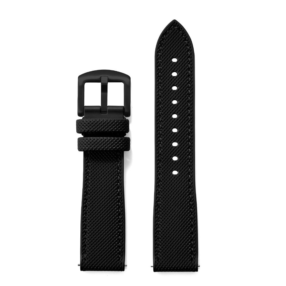 STAPELP Hybrid FKM Sailcloth Nylon Watch Strap 18mm 20mm 22mm 24mm Fluoro Rubber Leather Watchband For Each Brand Diving Watches