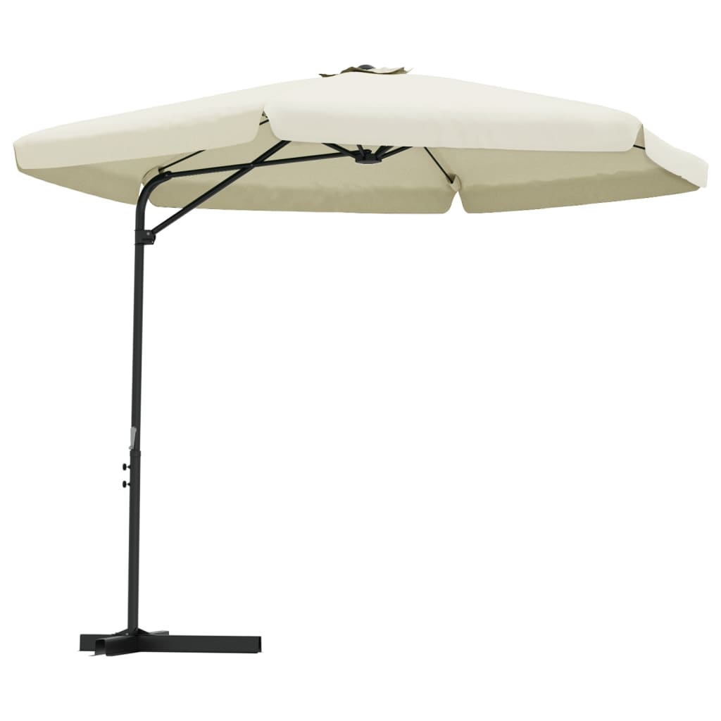 300 Cm Steel Mast Sun Umbrella In Sand White