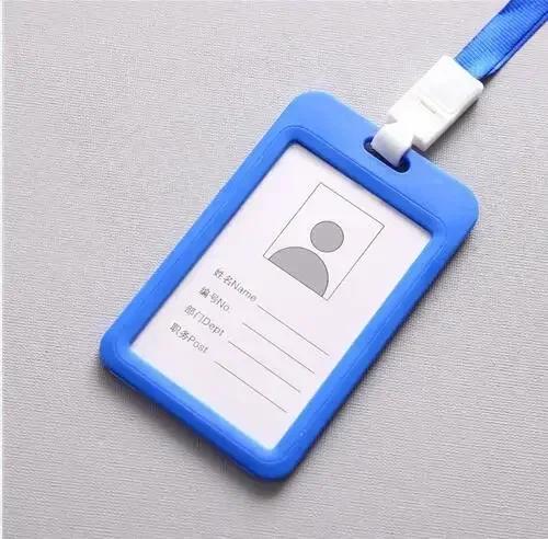 Colorful Waterproof Card Holder Employee ID Case with Lanyard Double Side Simple Bus Case Badge Holder Credit Card Sleeve Purse