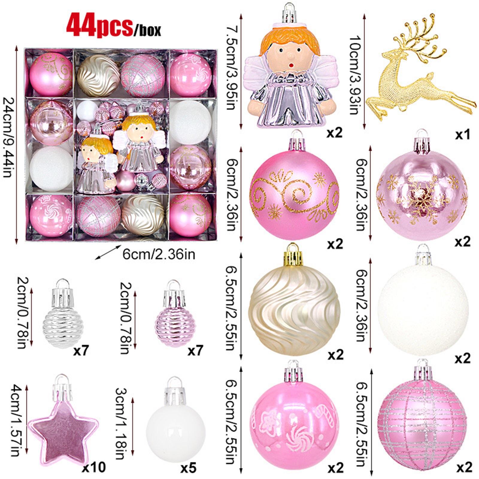 

New Christmas Ball 44pcs Set: Painted Irregularly Shaped Electroplated Plastic Balls Christmas Decorations One Size
