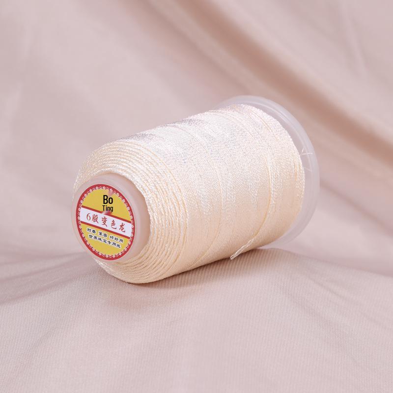 Medium Chameleon Iridescent Thread - 6 Strands for DIY Weaving, Tassel, Fringe, Knotting, Beading, and Jewelry Accessories