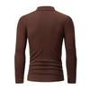 Men's Autumn and Winter Fashionable Semi High Neck Solid Color Bottom Casual Long Sleeved Top