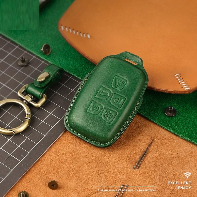 Interior Mouldings Handmade Leather Car Key Case Cover for Land Rover Range Rover Sport A9 Discovery 2 3 4 Sport For Jaguar XF A