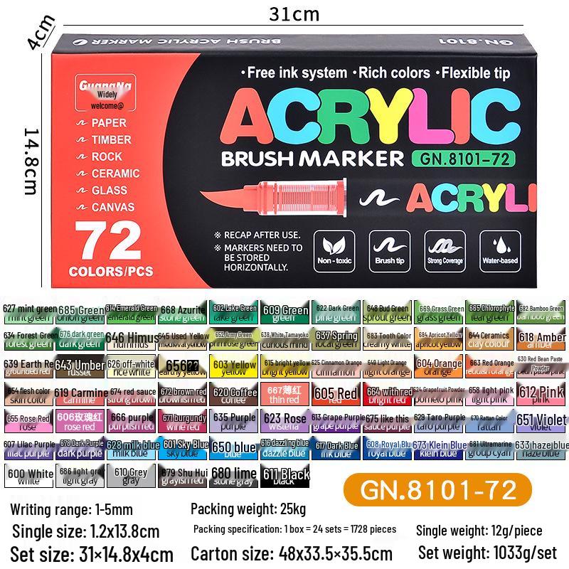 Acrylic Soft Tip Marker & Colored Pencil Set for Students & Anime Art