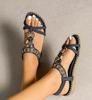 2025 Bohemian Rhinestone Women's Summer Sandals - Flat, Round & Open Toe