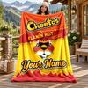 Cheetos Hot Snack Custom Name Flannel Blanket Personalized Soft Warm Plush Throw Blanket Customized Gift for Family Friends