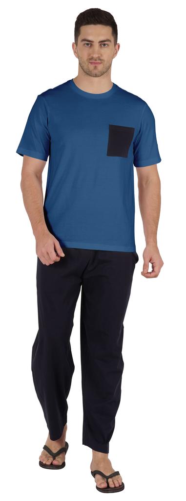 Inkmeso Solid Cotton Pajama Set  Half Sleeve Shirt With Pajamas  Loose fit 2 Pc Nightwear Pj For