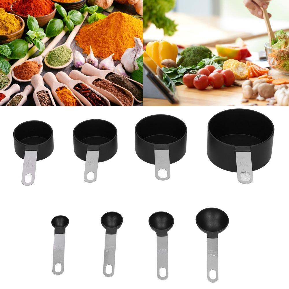 8Pcs Rustless Steel Handle Measuring Spoon Set Liquid Measuring Baking Measuring Set Kitchen Use