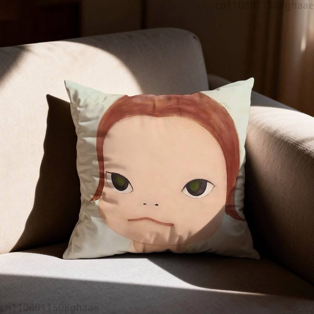 Creative Yoshitomo Nara  Pillow Case Sofa Living Room Bedroom Headboard Backrest Cushion Square Cushion Nap Time