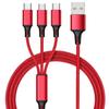 Customizable Braided 3-in-1 Fast Charging Cable with Logo Print 2A