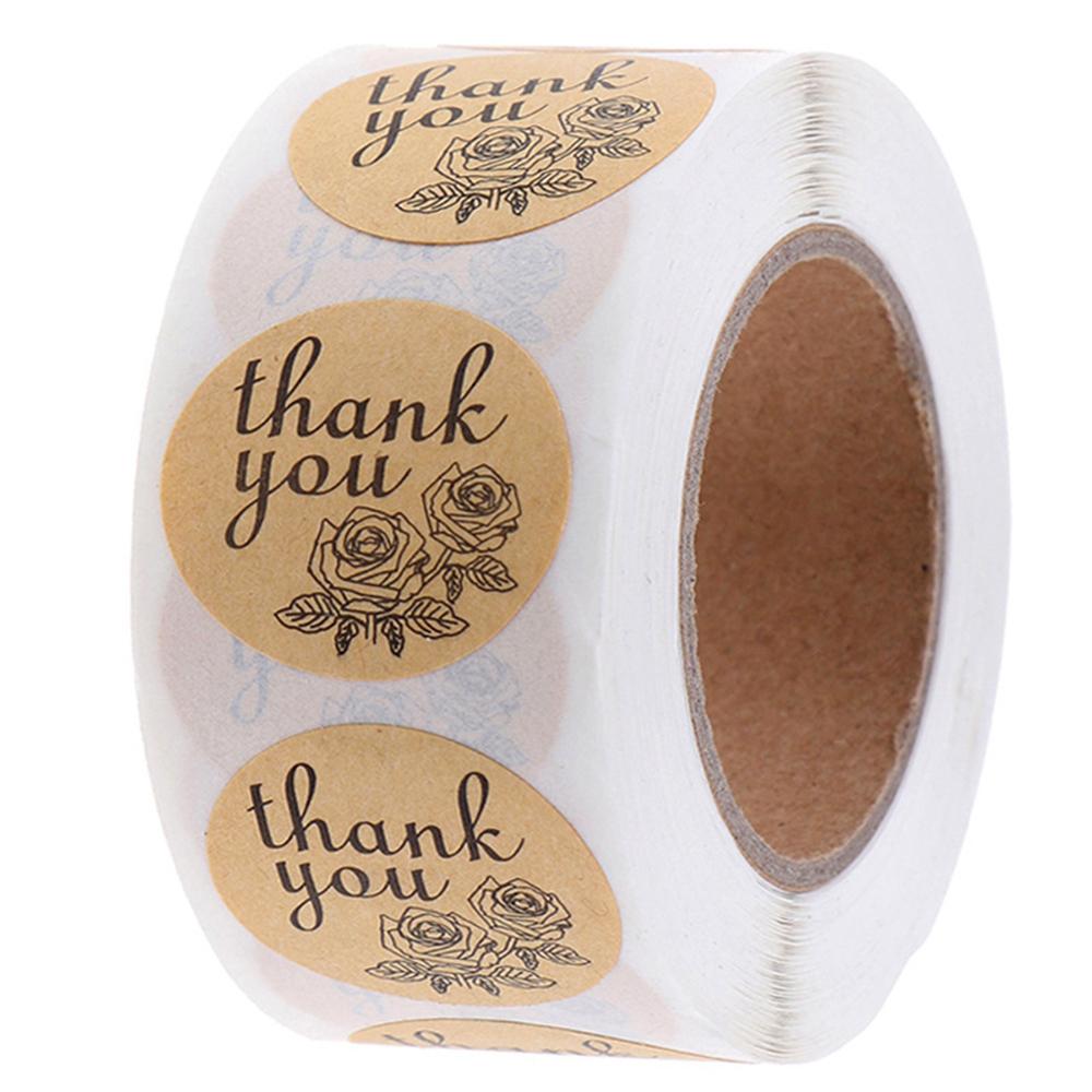 500pcs Thank You Stickers Green Flowers Thank You Labels for Birthday, Weddings, Giveaways, and Small Business Shipping Stickers