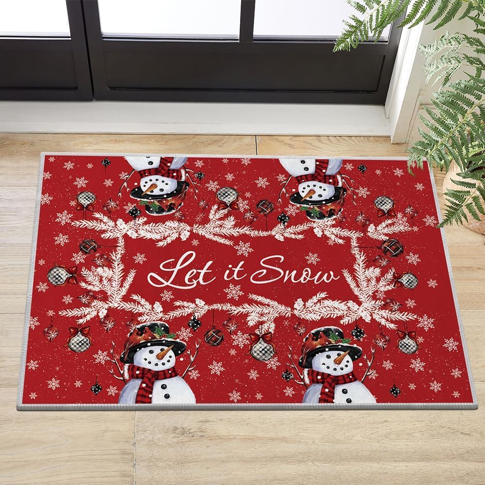

VIKAMA Christmas Carpet For Winter Home Decoration Entrance Bedroom Living Room Anti-Slip And Stain-Resistant Laundry Room 40cm x 60cm
