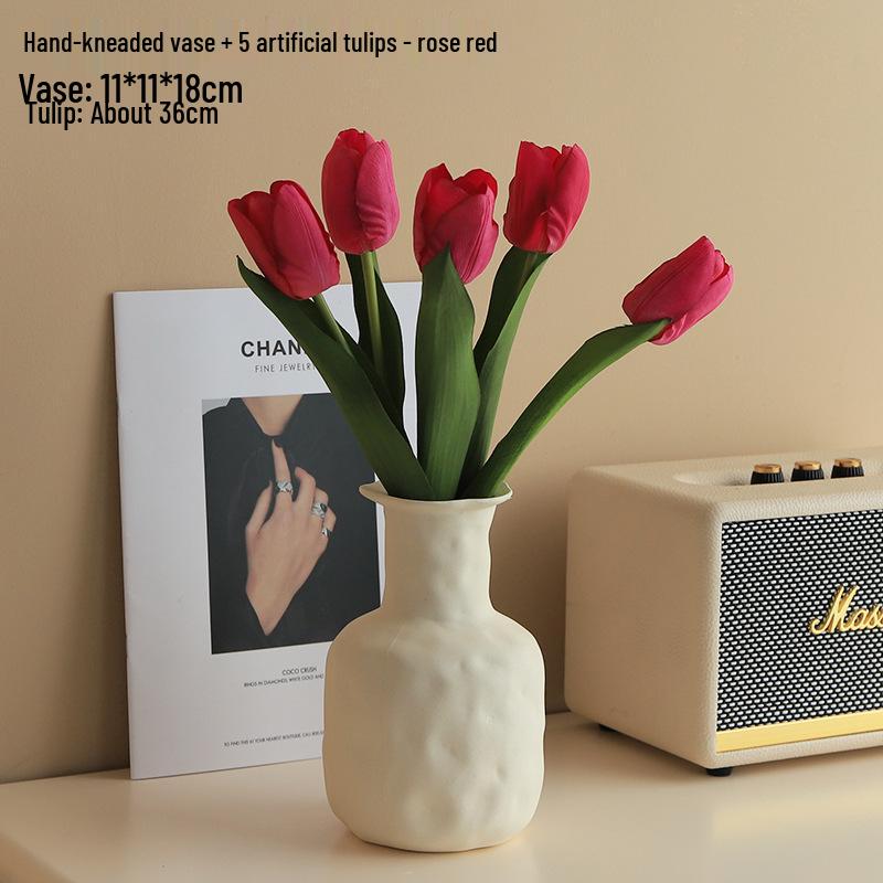 

Artistic Ceramic Tulip Vase for Home Décor - Ideal for Dining Table, Bedroom, or Living Room.
