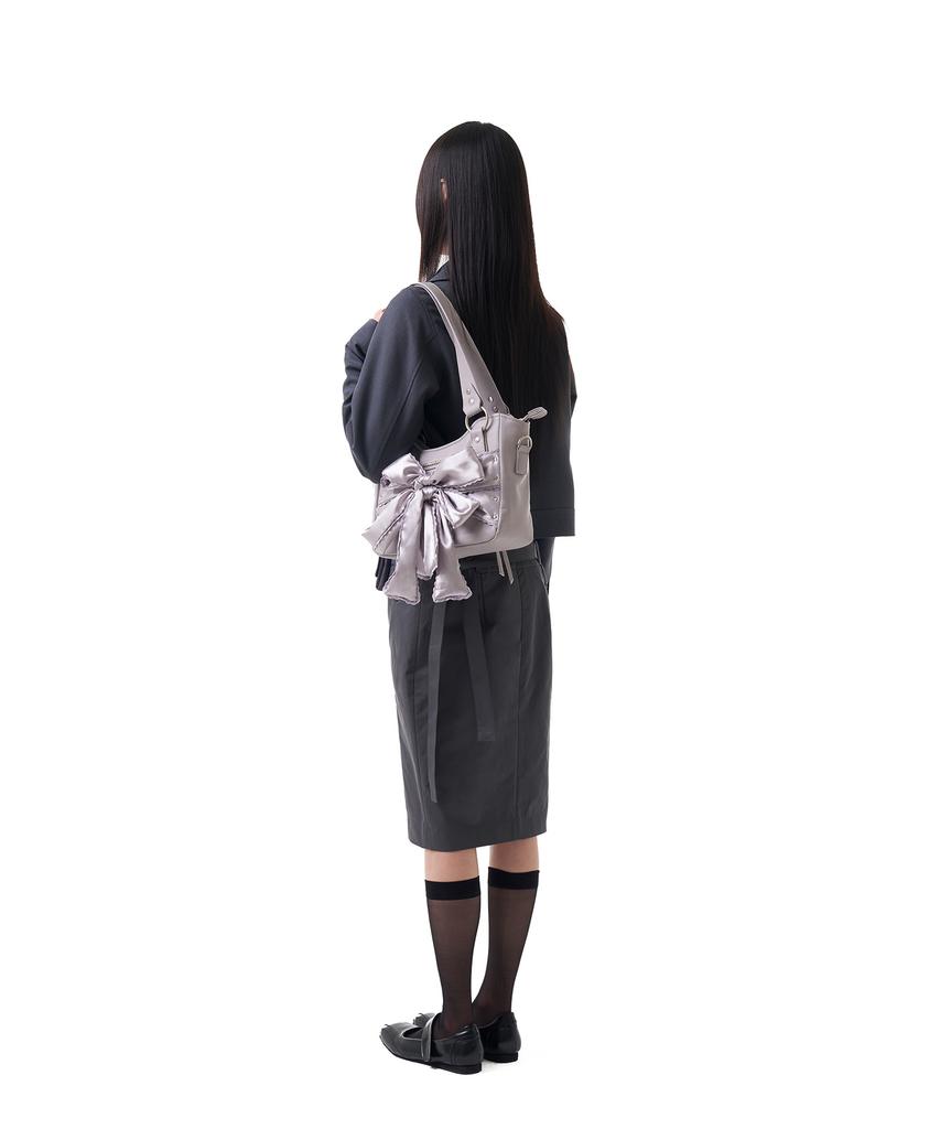 Iuga Makaras Belted Bag Midi Skirt (Dark Gray)