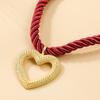 Heart Pendant Woven Twist Necklace for Women Jewelry Gift Holiday Party Wear Accessory