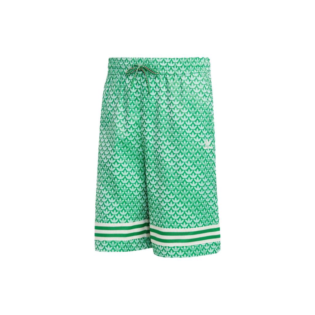 adidas Originals Adicolor 70s Retro Series Logo Print Loose Drawstring Shorts Women Bottoms Green IK7881