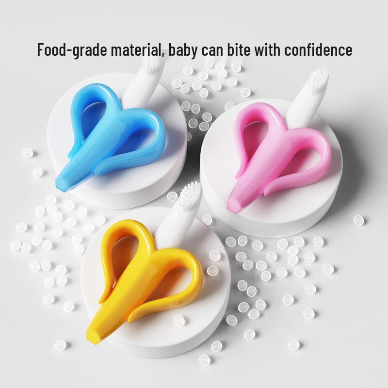 Popular Silicone Banana Teether and Toothbrush with Suction Cup - Baby Safe Molar Stick, Food Grade Chew Toy