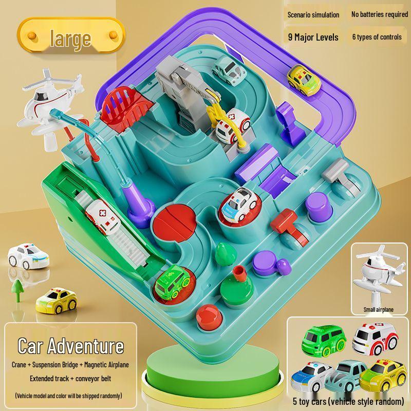 Kids' Adventure Track Car Toy for Ages 3-4: Parent-Child Interaction & Brain-Teaser Gift