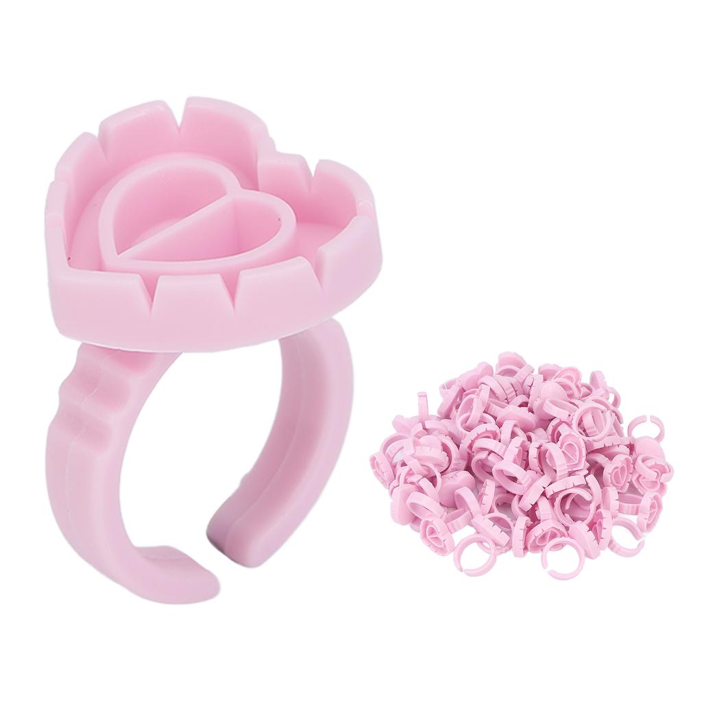 Porte-colle jetable pour Extensions de cils, 100 pièces, anneau, tasse à fleurs rapides