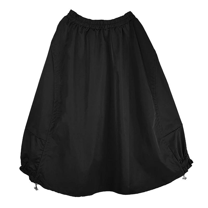 

XITAO Shirring Edible Tree Fungus Patchwork Skirt ZMY1230 One Size чёрный