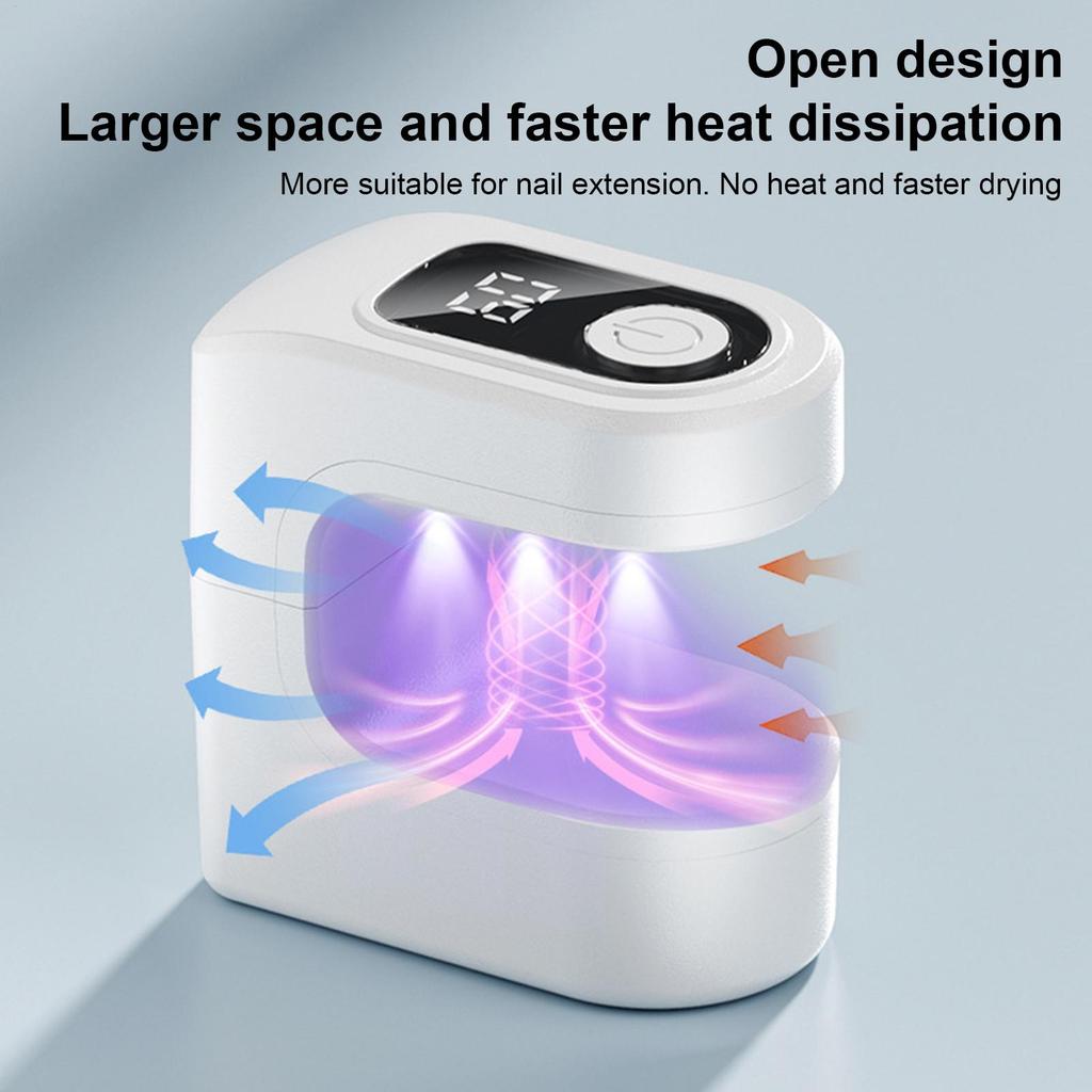 Small UV Light For Nails Fingernail Curing Dryer USB Charging Nail Curing Light With 2 Timing Modes For Manicure Pedicure Studio