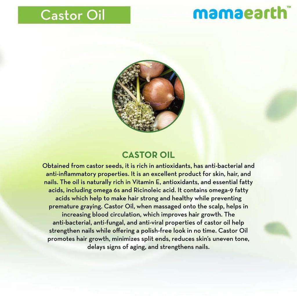 Mamaearth Castor Oil 150ml For Hair Growth, Skin Hydration, Eyebrow & Eyelash Care, Nail Strengthening, Cold Pressed & Chemical Free