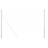 Fence Post Set 2 Pcs Silver Powder Coated Steel