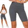 Ribbed Cycling Leggings with High Waist Fit Sports Tights MORAJ S/M Grey