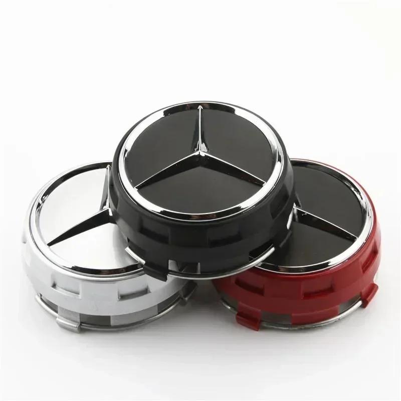 C200 E200 For Mercedes Benz 4PCS 75mm Car Wheel Center Hub Caps Cover For Mercedes Benz B/C/E/S Class A Class C200L GLC GLK CLA