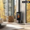 Wolnostojący Piec Kominkowy KRATKI ERIK na Nóżkach 5.5 kW Ø150 Ekoprojekt Zestaw
