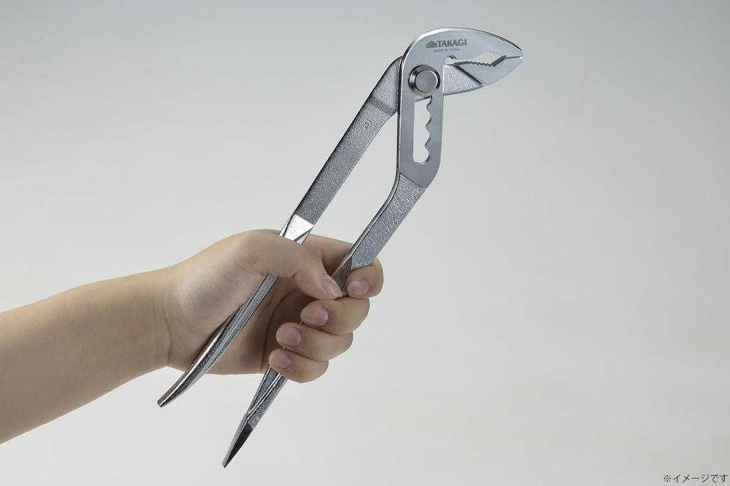 Takagi Water Pump Pliers with Made in Holds Pipes up to 51mm Outer Secure and Flathead Screwdriver Screwdriver, 250mm, Japan, Diameter, 3-Point Hold,