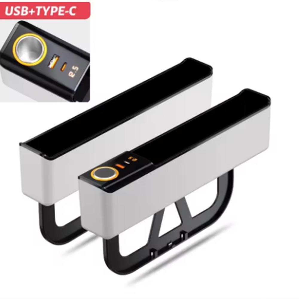 With Charge Port Car Seat Gap Filler Organizer Car Interior Storage Box  Glasses Phones Storage