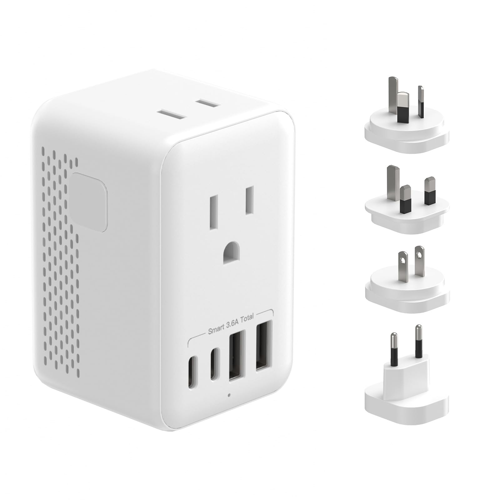 

220V to 100V Travel Transformer 2 AC Outlets + 4 USB Ports (2 USB-C) Compatible with ABFCO Plug Types Compatible with USA, Korea, Australia, UK,
