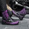 Unisex Dark Tone Protective Protective Motorcycle Shoes High Top Riding Boots Reinforced Sole Biker Outdoor Travel Footwear