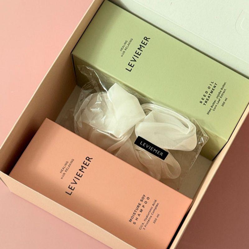 [Gift Set] Soy Shampoo & Seed Oil Treatment & Gift Box + Hair Scrunchie