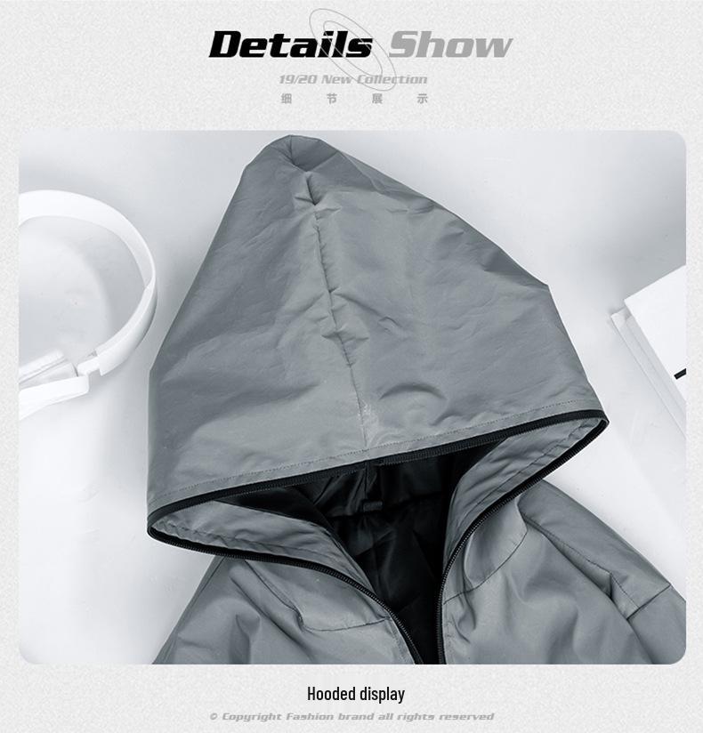 Men's Reflective Hooded Windbreaker: Cross-Border Outdoor Streetwear Casual Jacket with Custom Logo