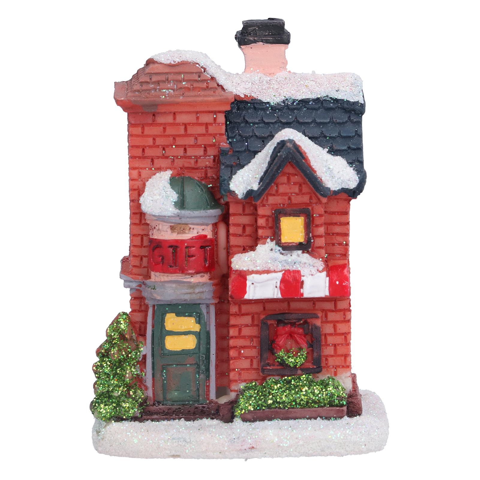 

Christmas Resin House LED Warm Light Micro Landscape Resin House Decoration Christmas Gift