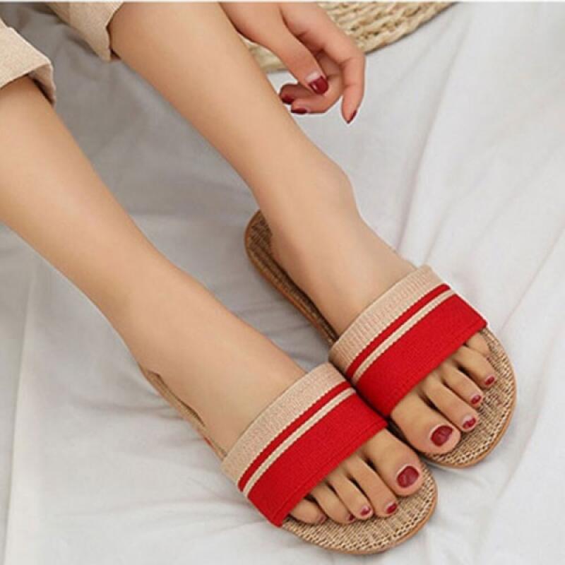 Simple Linen SlippersRattan Simple Linen Slippers for Women Khaki L 2690₽