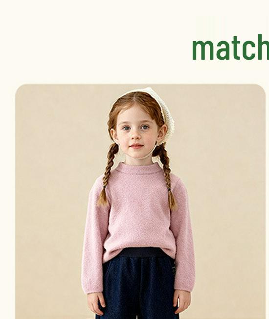 Tongbei 2025 Winter Girls' Striped Semi-High Neck Sweater: Soft, Warm, Versatile