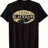 Men's Vintage UH-60 Black Hawk Helicopter Graphic T-Shirt Made of 100% Featuring Retro Design S