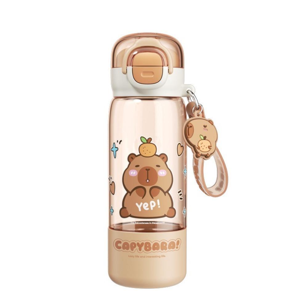 Cartoon Capybara Water Bottle Plastic Outdoor Beverage Cup Cute Straw Cup